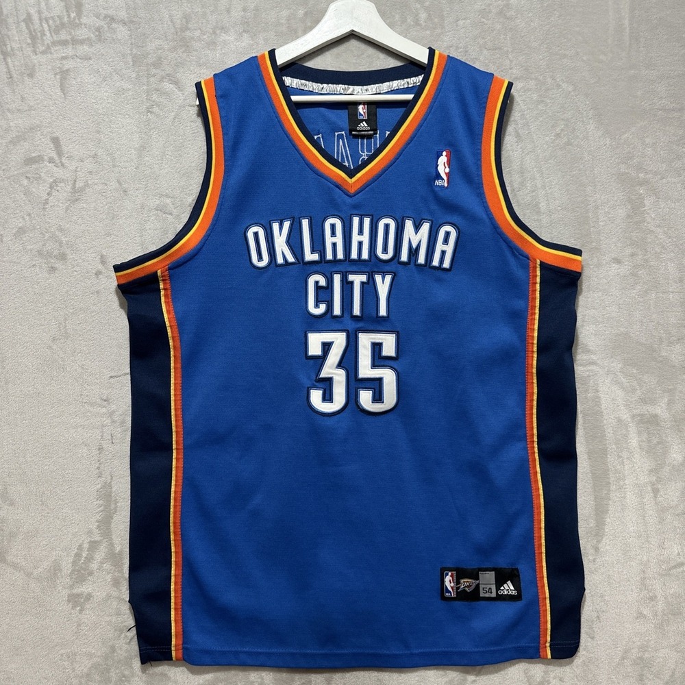 Adidas NBA Oklahoma City Thunder Kevin Durant #35 Jersey Men's Size 54 Blue